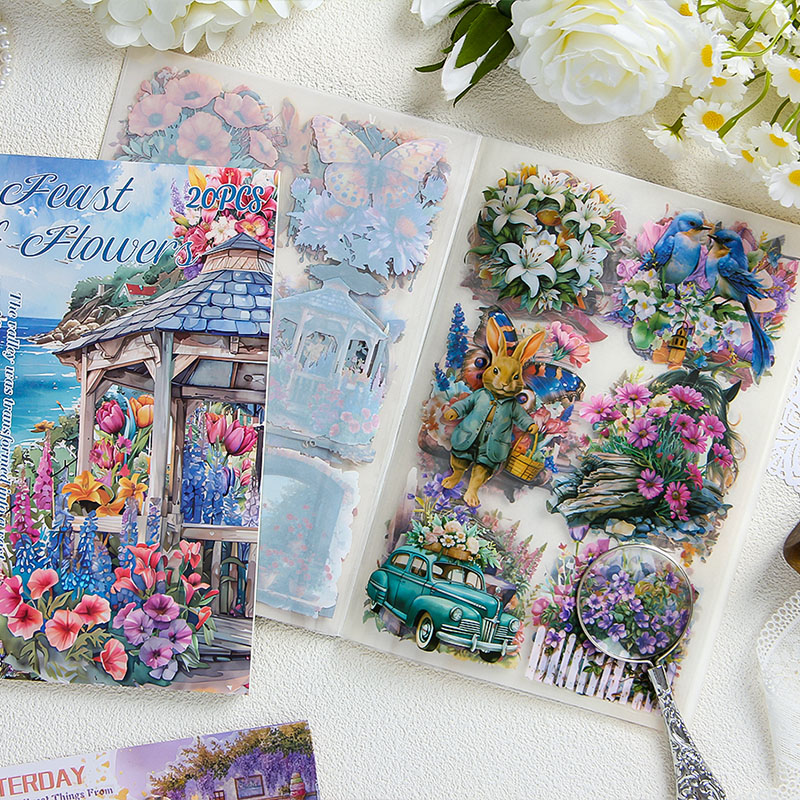 20 ピース/ブック PET ステッカーブックヴィンテージク - Embellishments For Scrapbooking のレビューと価格