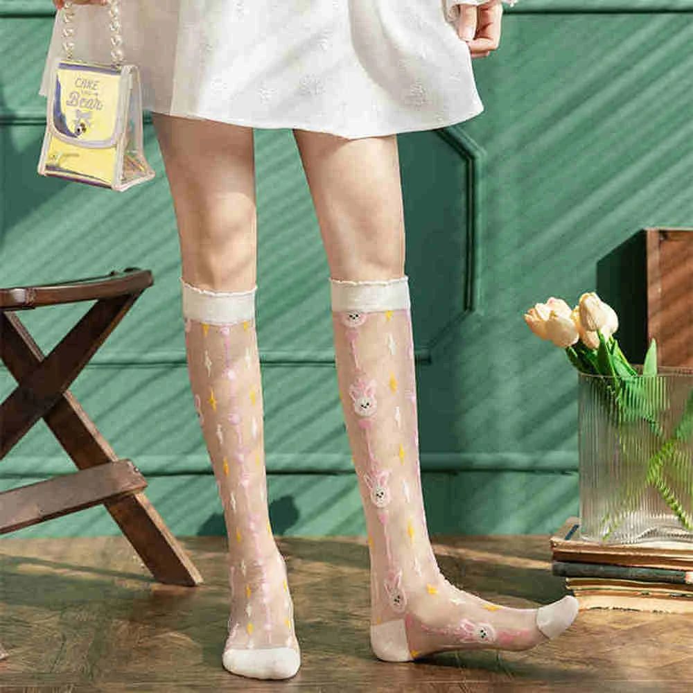 女性用の超薄型ソックス,透明なシルクのストッキング,長い,漫 - Crystal Mesh Fabric のレビューと価格