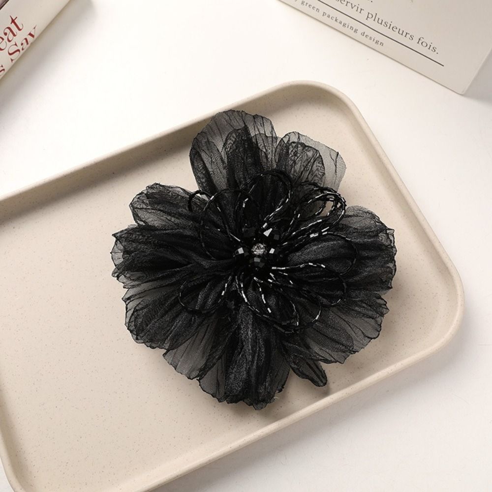 オーガンザ生地の花のパッチ、ビーズの花、繊細なデザインの生地 - Crystal Mesh Fabric のレビューと価格